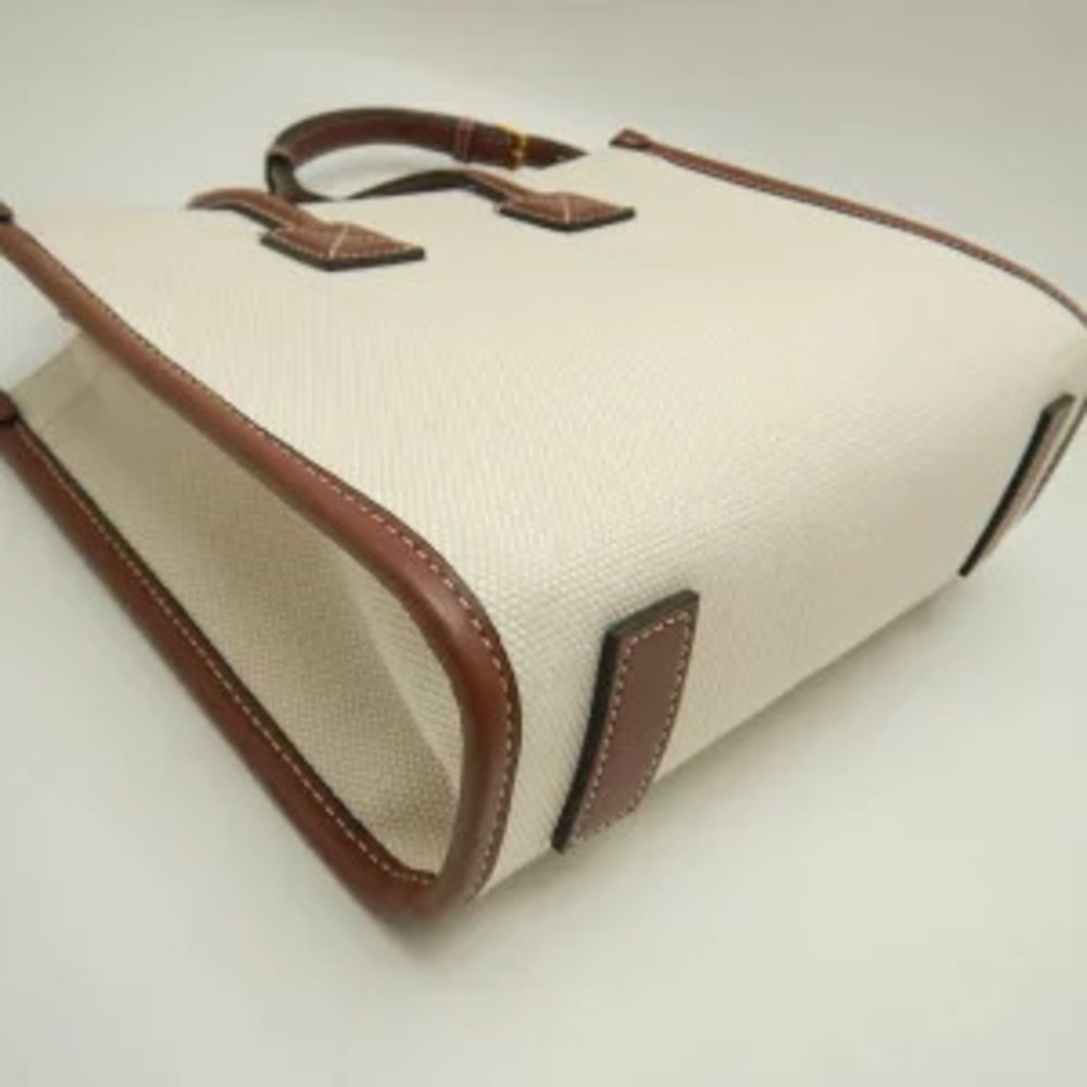BURBERRY Freya Tote Bag Canvas Leather Tan - Picture 5 of 9